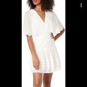 BCBG Maxazria Smocked White Lace Bridal Dress